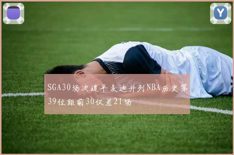 SGA30场次追平麦迪并列NBA历史第39位距前30仅差21场